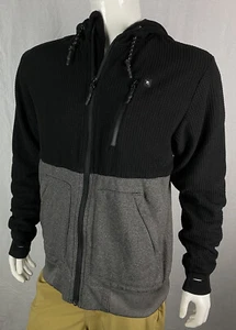 Rip Curl MF Mick Fanning Waffle Thermal & Fleece Zip Up Black & Gray Hoodie, M - Picture 1 of 10