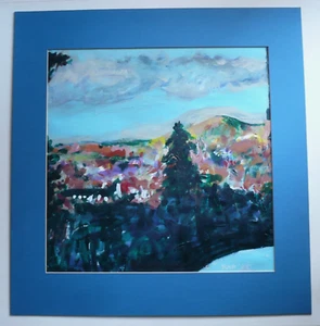 MYSTERY ART, MODERN IMPRESSIONIST PLEIN AIR SIGNED TOWNSCAPE CLOUDS CITY VINTAGE - Picture 1 of 11