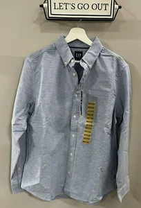 GAP Herren Langarm Oxford Hemd, hell kobaltblau gekreuzt mit weiß Größe M - Bild 1 von 12
