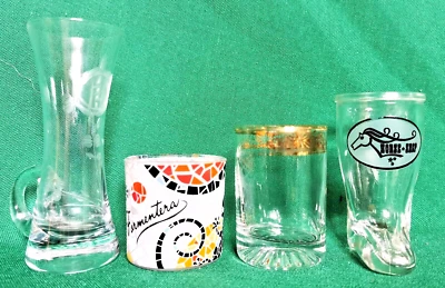 Vintage 4 alte unterschiedliche Schnapsgläser Stamperl - Bild 1 von 4