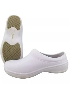 Landau Foot Wear RX White Slip On Nursing Clogs/Mules Womens Sz 7 Comfort Shoes