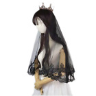 Voile de mariage cathédrale gothique Lolita COS fête dentelle tulle voile diadème Halloween