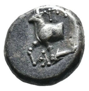 THRACE - BYZANCE Hémidrachme argent TTB+ 340 BC Vache Trident monnaie grecque - Imagen 1 de 3