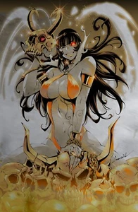 VAMPIRELLA #2 - GODTAIL VIRGIN VARIANT COVER B METAL KNIGHT OF COMICS FANEXPO - Afbeelding 1 van 3