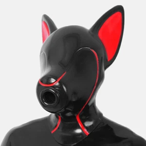 FURRJOI Silicone Red Ishy Drone Hood Headgear BDSM Mask With Tube For Cosplay - Picture 1 of 6