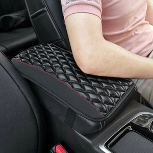 1X Black Auto Car Faux Leather Central Armrest Box Console Cover Pad Accessories - Picture 1 of 11