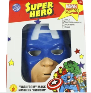 Plastic Molded Mask Captain America 70s 80s Retro Adults Vacuform Super Hero - Picture 1 of 3