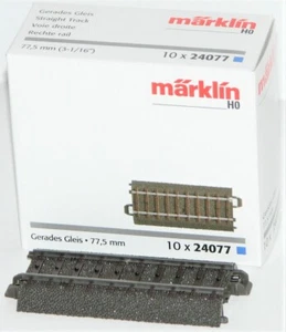Märklin H0 24077-S vía C recta 77,5 mm (10 unidades) - NUEVO + EMBALAJE ORIGINAL - Imagen 1 de 1
