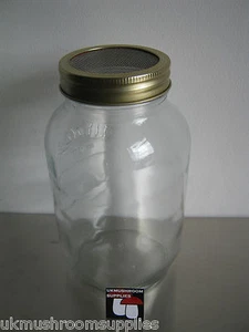 Milk or water kefir fermenting jar with mesh filter lid - 1 litre - Picture 1 of 3
