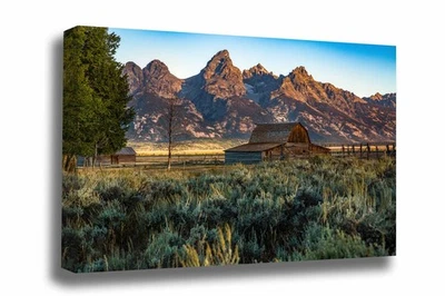 Grand Tetons Canvas: Wyoming Moulton Barn Rocky Mountains Western Wall Art - Image 1 of 4
