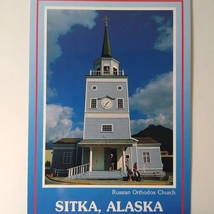 Sitka Alaska Historic Russian Orthodox Church Continental Postcard - Picture 1 of 3