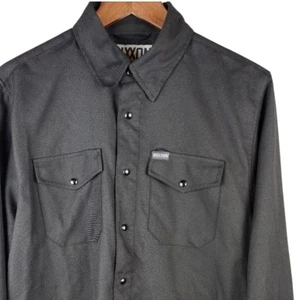 Dixxon Flannel Shirt Mens Medium Black The Outlaw 2020 Snap Button D-Tech - Picture 1 of 12