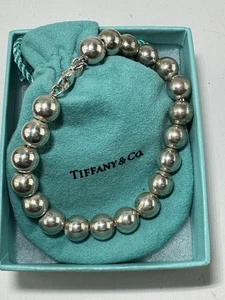 Tiffany & Co. 925 Silver 10mm Bead Ball 8.5” Bracelet RD3 - Picture 1 of 11