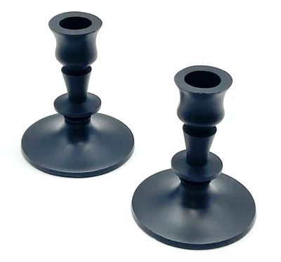 Pottery Barn Taper Candle Holders Short Booker Bronze Finish Rustic x 2 NIB - Image 1 of 4