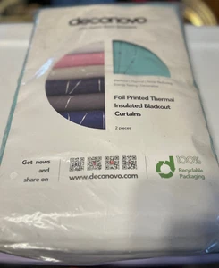 Deconovo Grommet Window Curtain Panels Light Blue 42" x 84" 2 Panel  1 Set - Picture 1 of 2