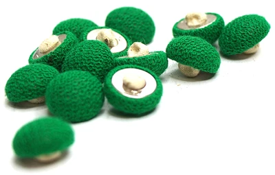 Vnt Self Shank Buttons Knitted Green Covered Round Upholstery Sewing Notions 13 - Image 1 of 4