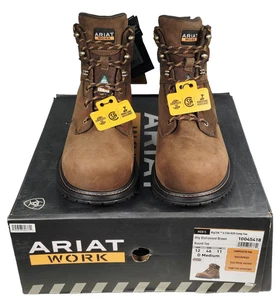ARIAT RigTEK Men's 6" CSA Comp Toe Work Boot Distressed Brown Size 12D 10045418 - Picture 1 of 24