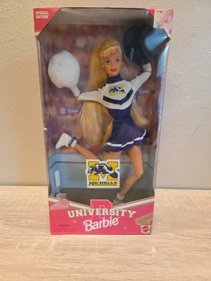1996 University of Michigan Barbie Doll 17398 Special Edition  Cheerleader Clean - Image 1 of 4
