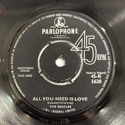 The Beatles – All you need is love - Original Nigeria Parlophone 7" -45-R 5620 Foto 1 de 2
