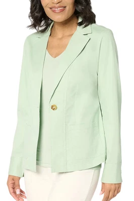 Joan Rivers Women's Signature Twill Cinched Back Blazer Sage - Image 1 of 2