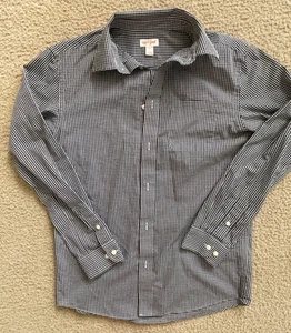 Boys Cat & Jack Long Sleeve Black & White Button Up Shirt Size 12/14 - Picture 1 of 3