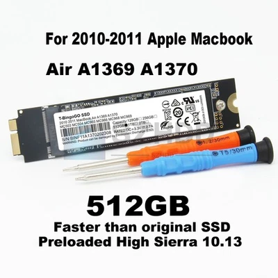 NEW SSD For Apple 512GB 12+6PIN For MacBook Air 11" A1370 13" A1369 2010 2011 - Image 1 of 4