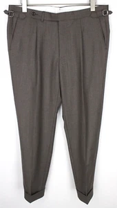 Suitsupply Vigo Herren Hose UK40L Braune Wolle Gefüttert Plissiert Vorne Kleid - Bild 1 von 8