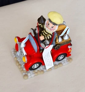 Vtg Hershey's Chocolate World Riding Fire Truck Collectible Ceramic Trinket Box - Picture 1 of 3