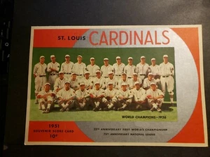 1951 - ST. LOUIS CARDINALS SCORE CARD -- SCORED - Picture 1 of 10