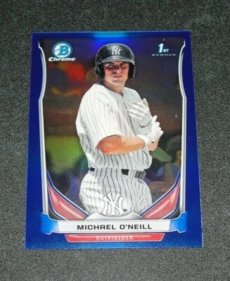 2014 Bowman Chrome MICHAEL O'NEILL #46 Mini Blue 1st Refractor RC/20 NY Yankees - Image 1 of 2