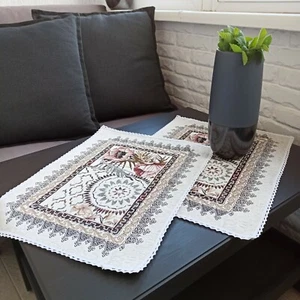 Manteles de tela decorativos lugar alfombras de mesa servilletas florales amapolas juegos de encaje - Imagen 1 de 9