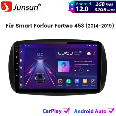 Für Mercedes Benz Smart Forfour Fortwo 453 Autoradio Android12 Carplay Navi DAB+ - Bild 1 von 4