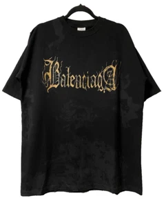 VETEMENTS T-SHIRT UOMO DESIGN STAMPA BALENCIAGA OVERSIZE UNISEX NERA TAGLIA M - Foto 1 di 23