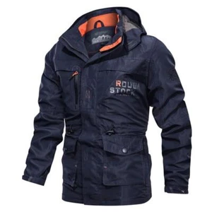 Men’s Mid-Length Hooded Casual Outdoor Jacket - Plus Size - Picture 1 of 9
