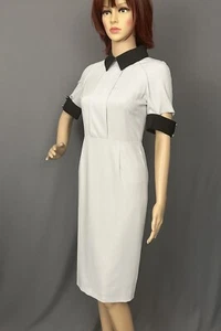 VICTORIA BECKHAM DRESS - Grey Silk Blend - Women's Size UK 10 - IT 42 - Small S - Picture 1 of 22