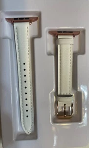 Cinturino Apple Bianco Vera Pelle 8/7/6/5/4/3/2/1 ALTA QUALITÀ 38mm 40mm 41mm - Foto 1 di 11