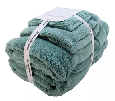 New TOMMY BAHAMA Boardwalk Set of 6 Sage Green Cotton Zero Twist Bath Towel Set - Image 1 of 4