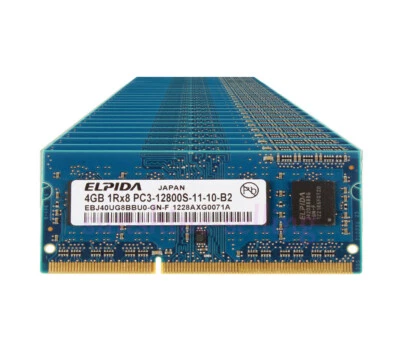 Elpida DDR3 RAM 40 GB (10x 4 GB) 1Rx8 PC3 12800S 1600Mhz SODIMM Laptop Memory - Image 1 of 4