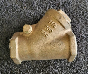 1-1/4" BRASS BRONZE Y SWING CHECK VALVE 200 WOG BOAT MARINE - Picture 1 of 3