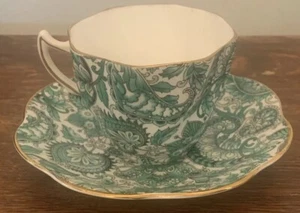 Rosina Bone China Cup And Saucer Green - Picture 1 of 5