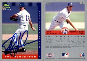 Rod Henderson Signed 1993 Classic Best #278 Card *Autograph Den* Auto