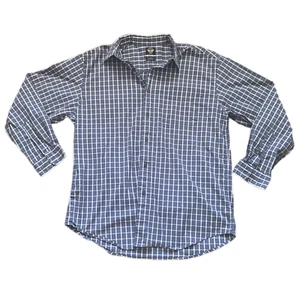 Dockers Mens Shirt Size L Blue Plaid Long Sleeve Button Up Stretch Pockets - Picture 1 of 5