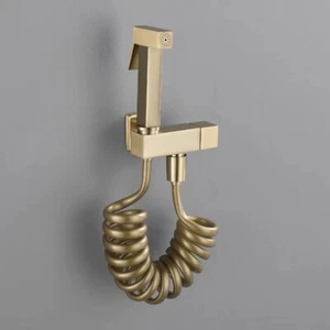Brushed Gold Handheld Toilet Spray Bidet Bathroom Sprayer Pet Shower Head Set - Picture 1 of 5