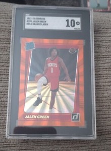 sgc 2021-22 donruss #209 Jalen green holo orange laser 10