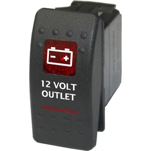 12 VOLT OUTLET 570R Rocker Switch 12V ON OFF red waterproof 20A - Imagen 1 de 1
