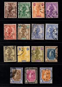 MALTA 1922 KING GEORGE V JUEGO DE PIEZAS DEFINITIVAS DE 15 SG.123/37 USADO - Imagen 1 de 2