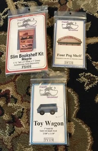 Miniature Dollhouse Bookshelf Kit Wagon Shelf Kits Dragonfly International - Picture 1 of 5