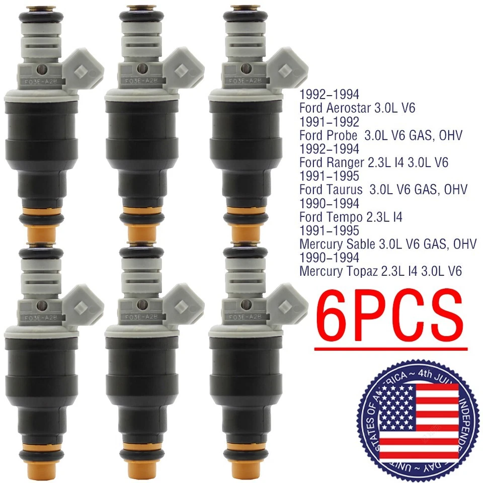 Inyectores de combustible 6 piezas para Ford Ranger 1985-1997 2,9 L 3,0 L 3,8 L V6 CM4670 F03E-A2B Foto 1 de 4