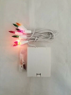 10 multi or Clear mini lights / Green or White Wire / Battery operated - Image 1 of 4