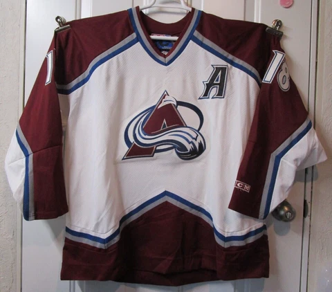 CCM Colorado Avalanche Chris Drury Stitched Hockey Jersey White Size XXL 2XL Cover